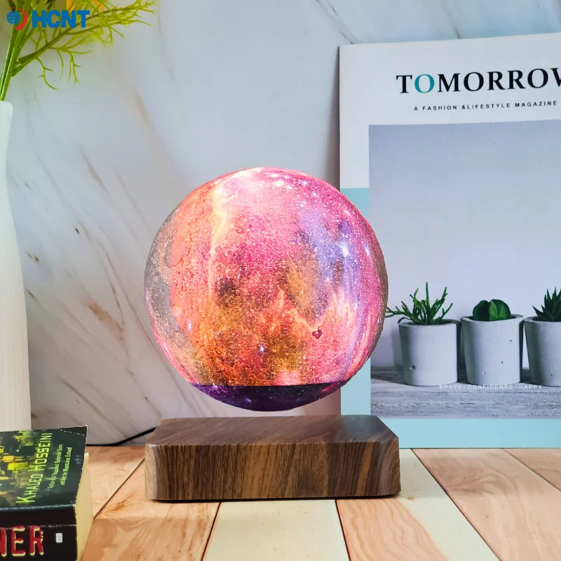 Magnetic Levitating Moon Lamp Floating Moon Lamp Spinning Luna Night Light with 3 Color Modes for Home Office Desk Bedroom Decor