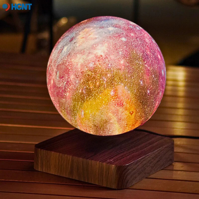Magnetic Levitating Moon Lamp Floating Moon Lamp Spinning Luna Night Light with 3 Color Modes for Home Office Desk Bedroom Decor