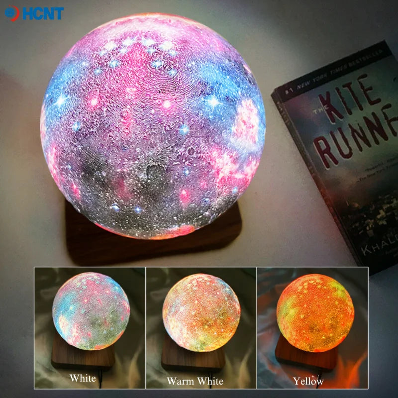 Magnetic Levitating Moon Lamp Floating Moon Lamp Spinning Luna Night Light with 3 Color Modes for Home Office Desk Bedroom Decor