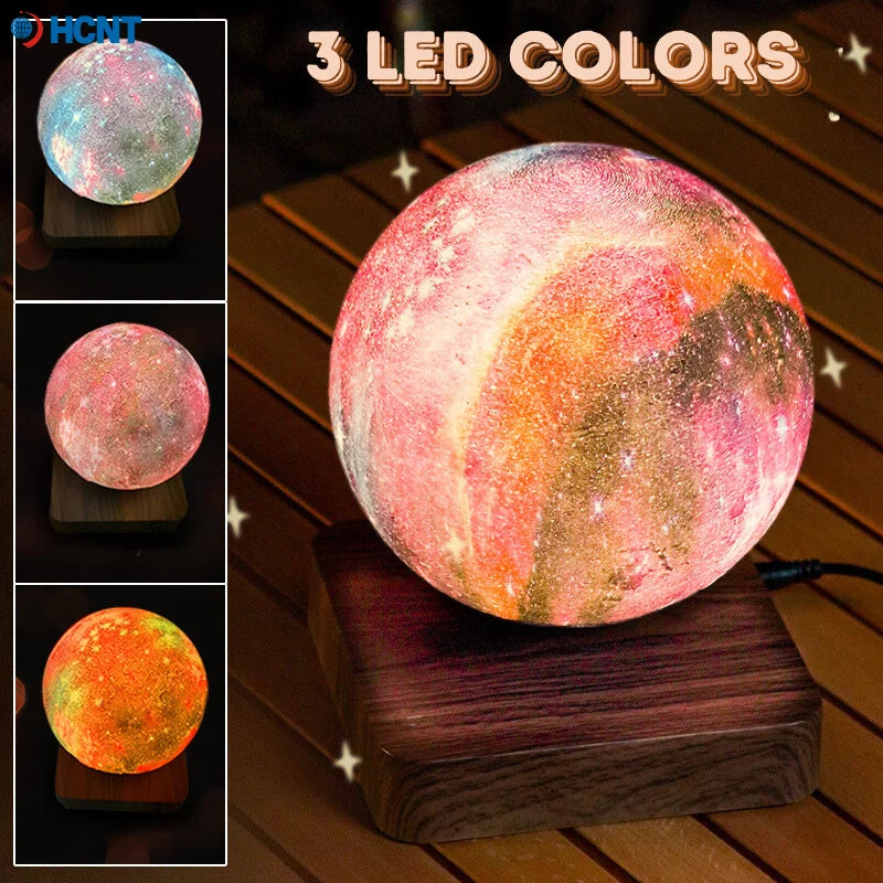 Magnetic Levitating Moon Lamp Floating Moon Lamp Spinning Luna Night Light with 3 Color Modes for Home Office Desk Bedroom Decor